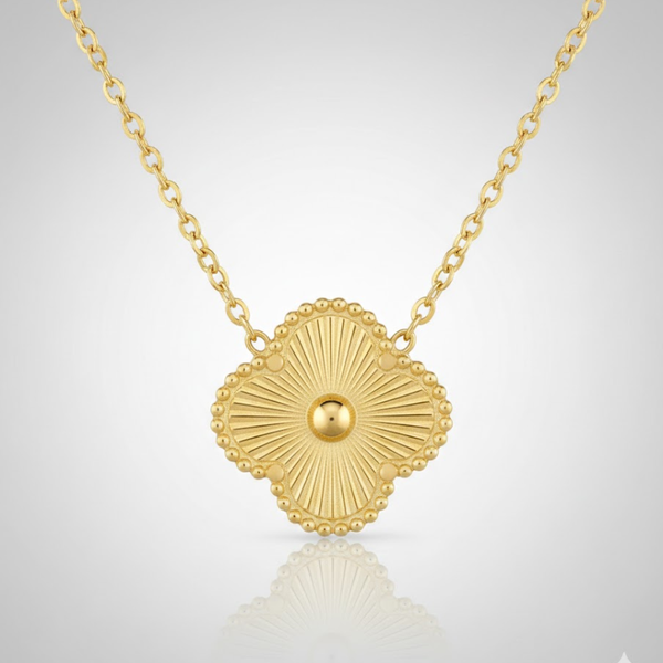 Signature Golden Clover Stainless Steel Necklace