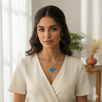 Ocean Blue Heart Stainless Steel Necklace – by Signature Jewelry