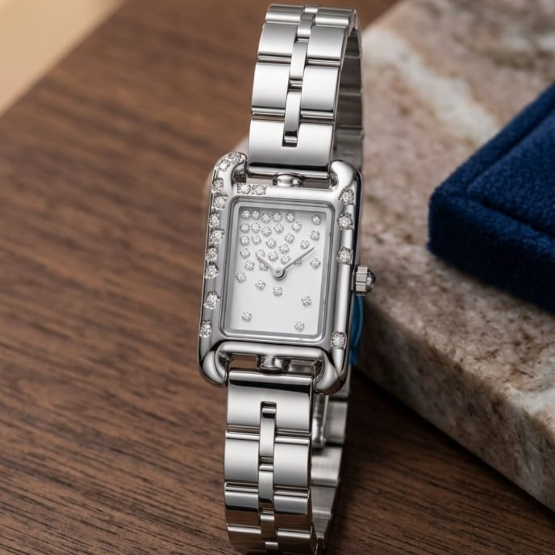 Markato Classic Rectangular Silver Women's Watch