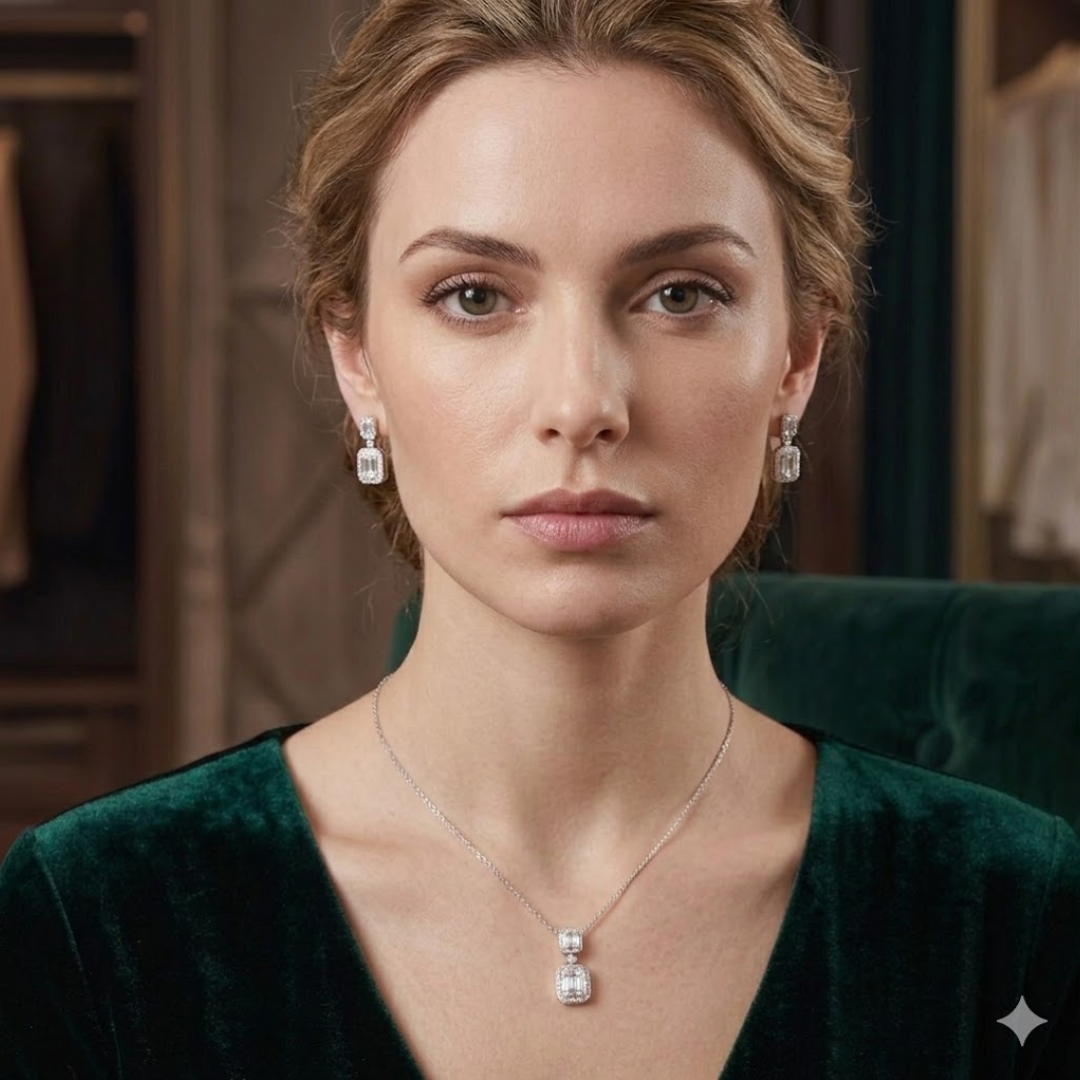 نصف طقم العرائس الكلاسيكي بقصّة الزمرد من سيجنتشر (Signature Jewelry)