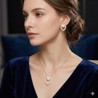 Signature Jewelry Radiant Hearts Half Set :Necklace & Earring Set