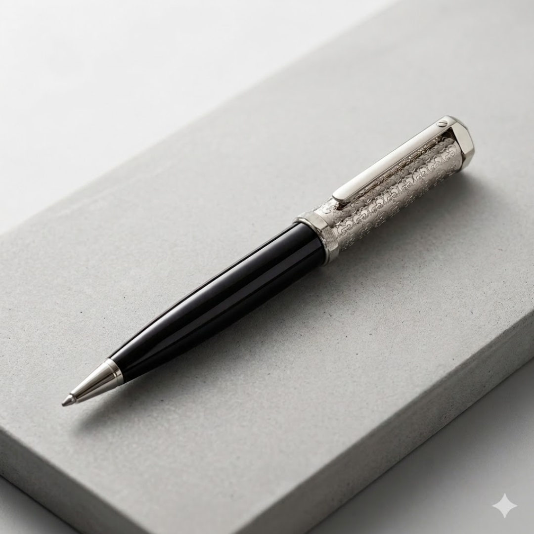 Signature Jewelry Imperial Silver & Onyx Ballpoint Pen