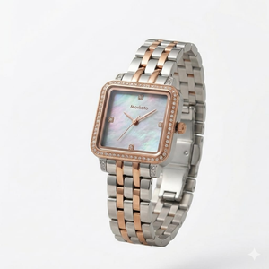 The Markato Lumiere Gold & Silver Square Watch