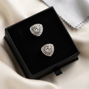 Signature Jewelry Triangular Pavé Crystal Men's Cufflinks