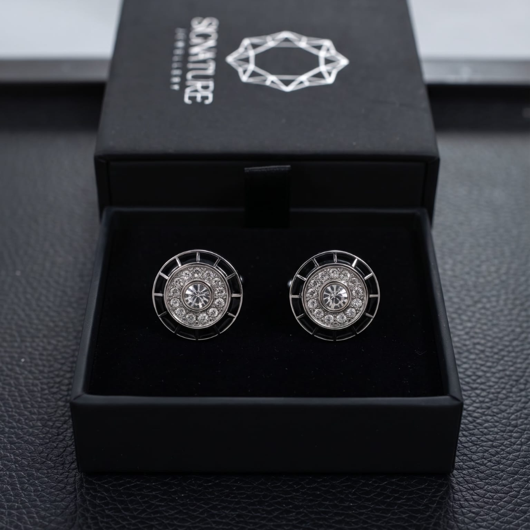 أزرار أكمام هالة الكريستال من Signature Jewelry   