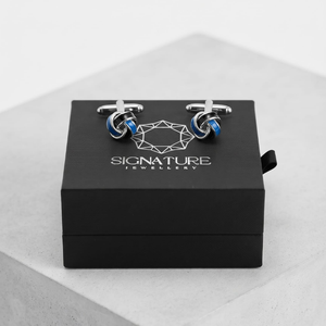 Signature Jewelry Blue & Black Knot Cufflinks
