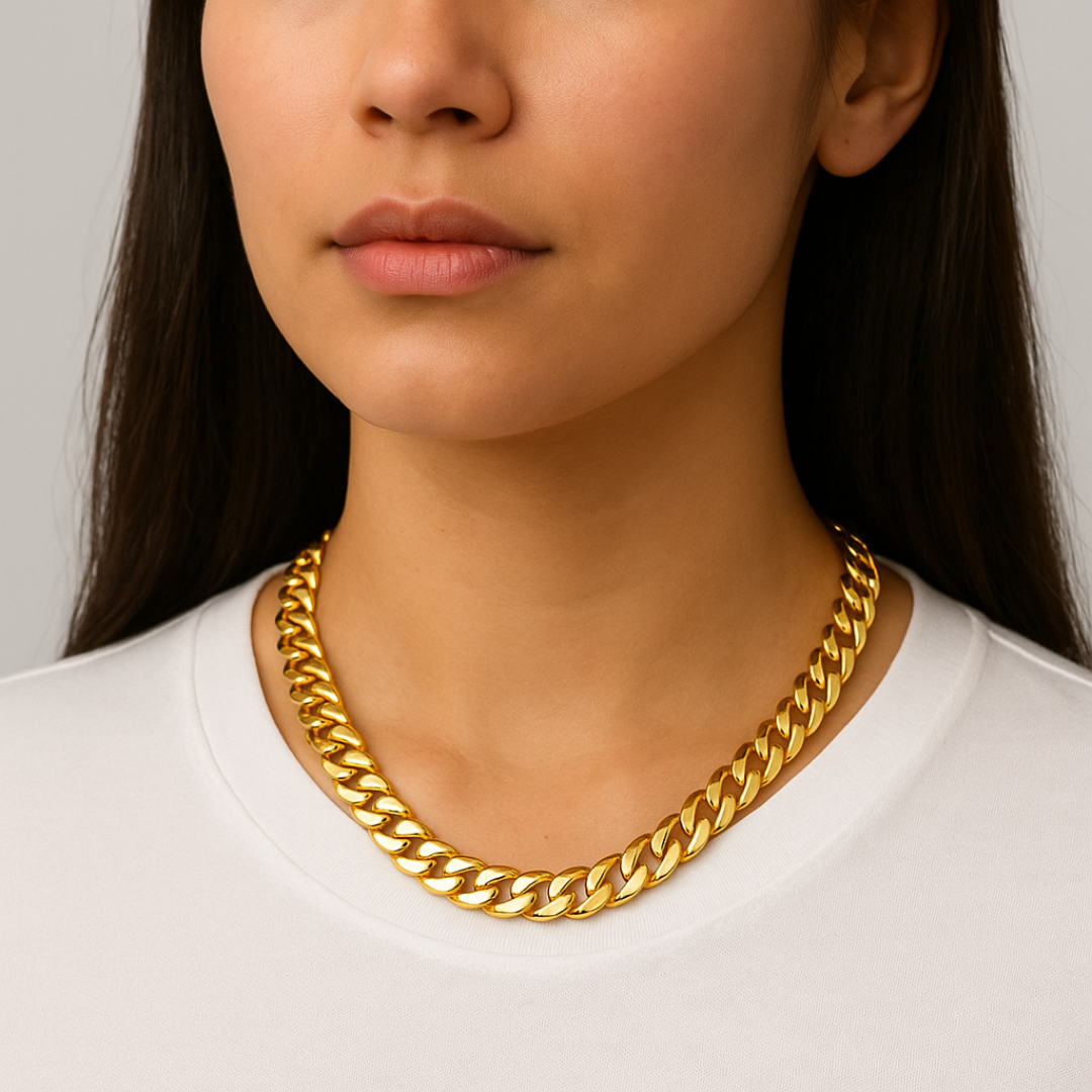 Golden Bold Chain Necklace – Signature Jewelry